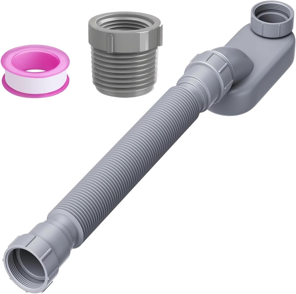 Bad Afvoer Pijp - Afvoerbuis Badafvoer - Ruimte Besparen - Plat Profiel Ontwerp - 305-85cm - Meerkleurig