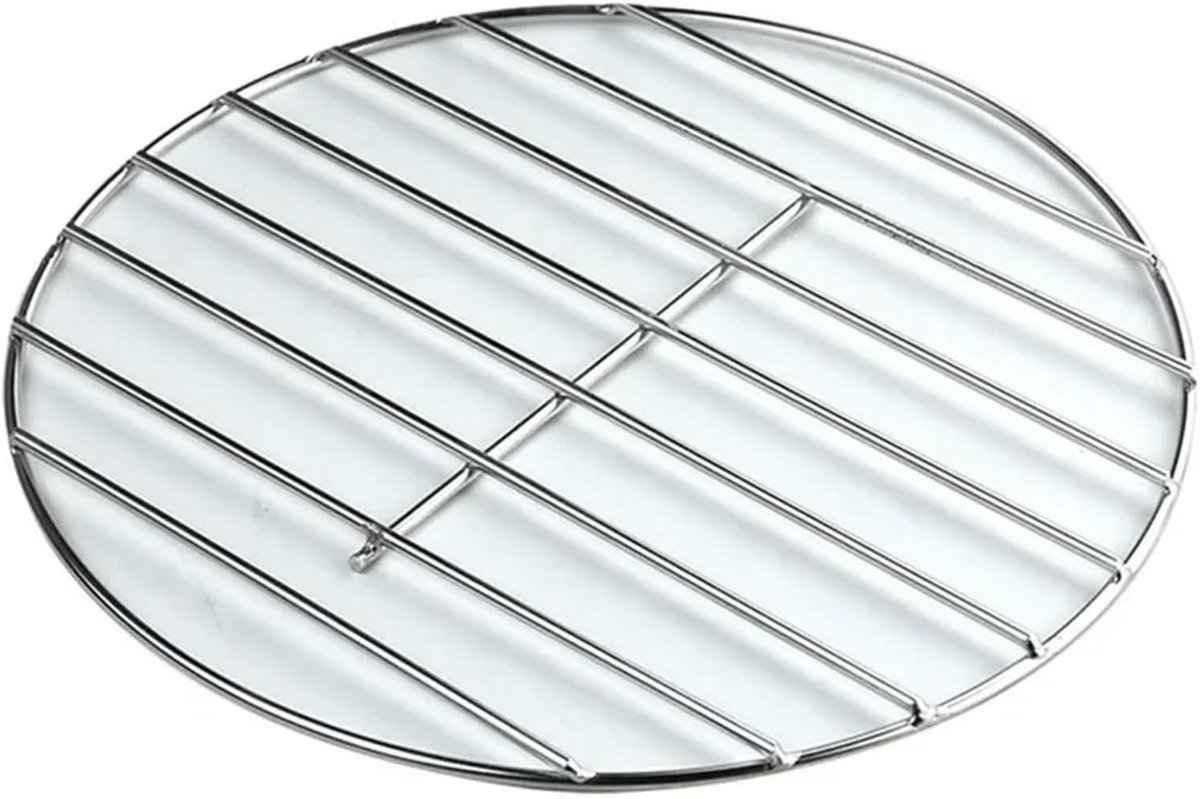 Rond BBQ Rooster Grill Net Buiten Koken Herbruikbaar Roestvrij Staal 38 cm Zilver