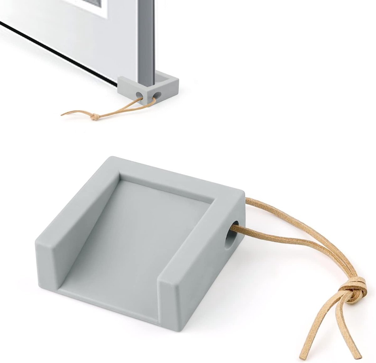 Rubberen deurstopper met opbergriem voor deuropeningen van 5 tot 20 mm - Minimalistisch design en gebruiksvriendelijk