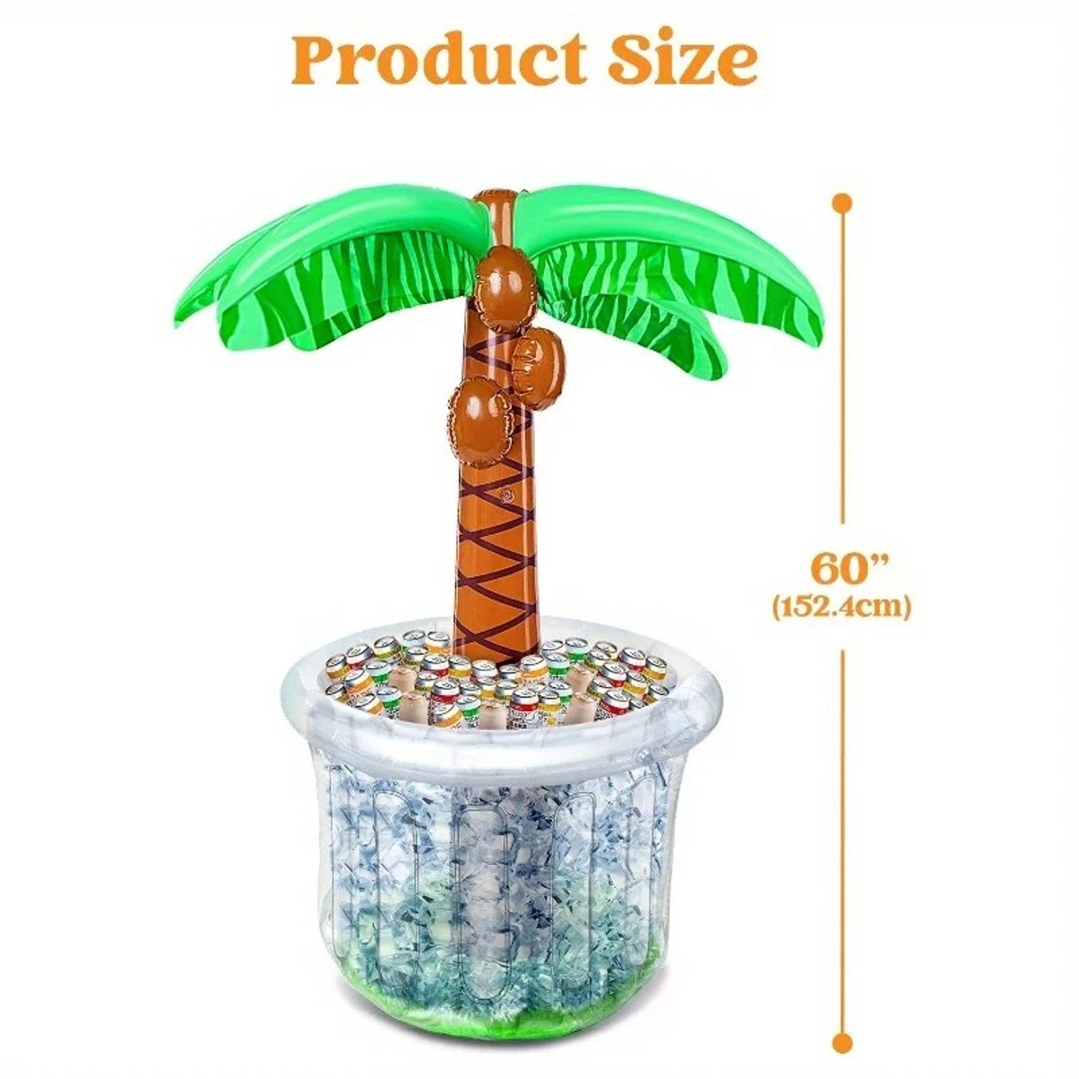 RosaBloom Opblaasbare Palmboom Koeler - Drankkoeler - Strandfeest decoratie - Opblaasbare ijskoeler - Tropisch design - 152x65cm - PVC