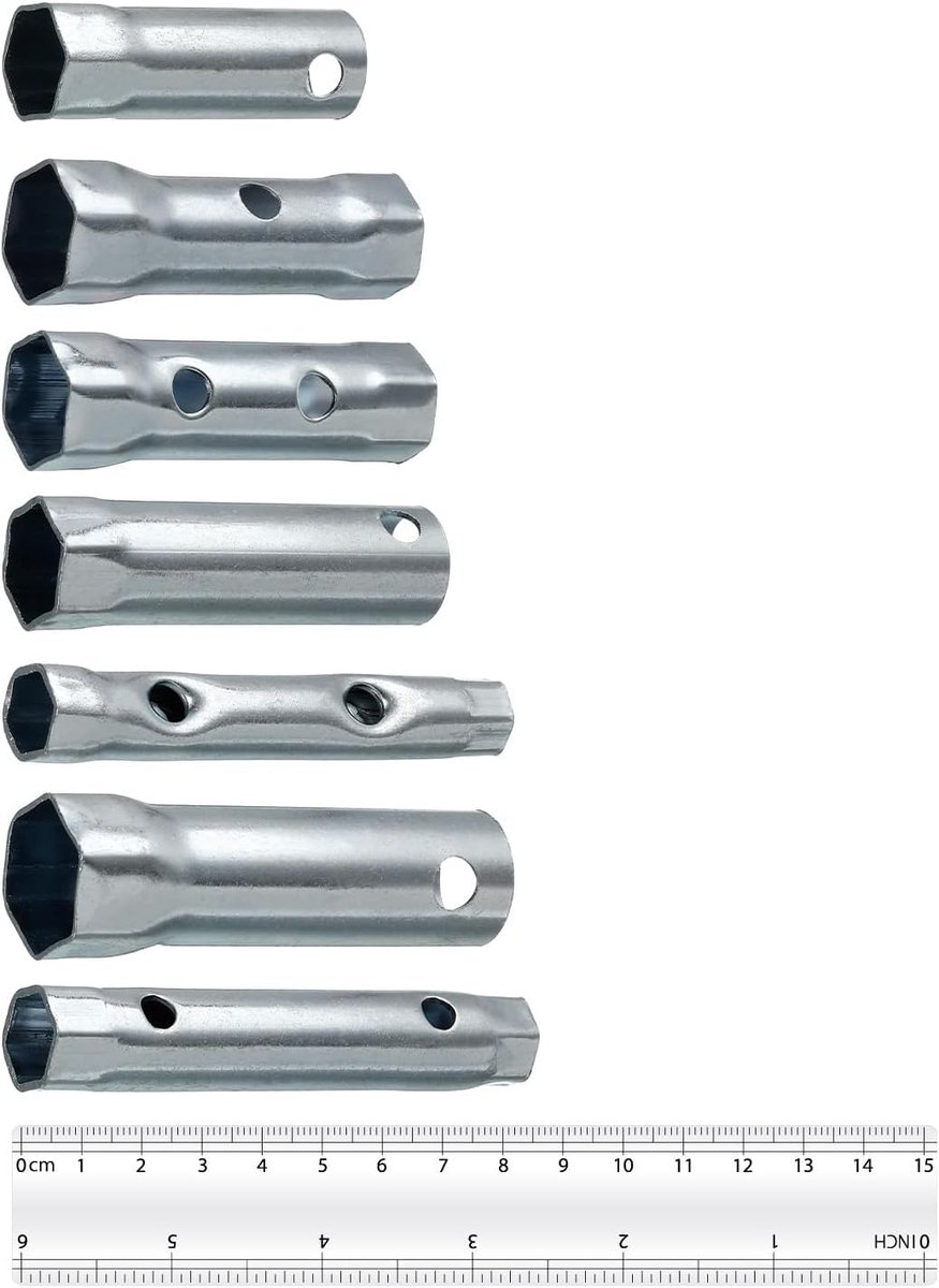 Bougiesleutel Set - Ontstekingsgereedschap - Auto Onderhoud - Dubbelzijdig T-handvat - 7 Stuks - Zilver