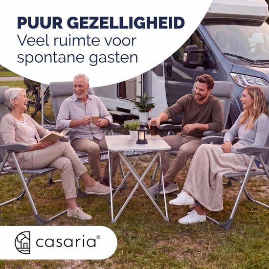 Casaria Tuinstoel Aluminium - 4 Stuks Verstelbaar - Grijs van Merkloos — afbeelding 3