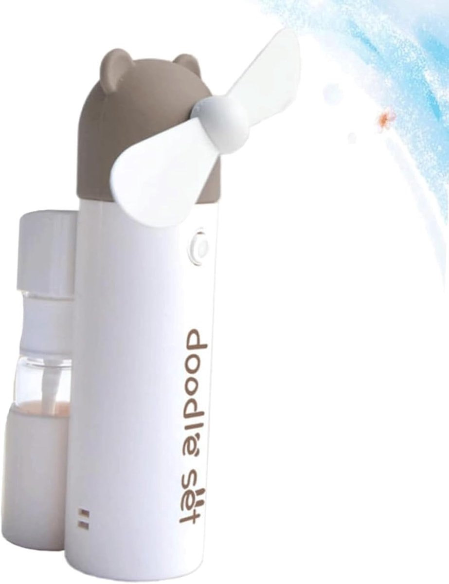 Draagbare Ventilator - Mini Cooler - Persoonlijke Koeling - Met Waternevel - 1200 mAh Batterij - Wit