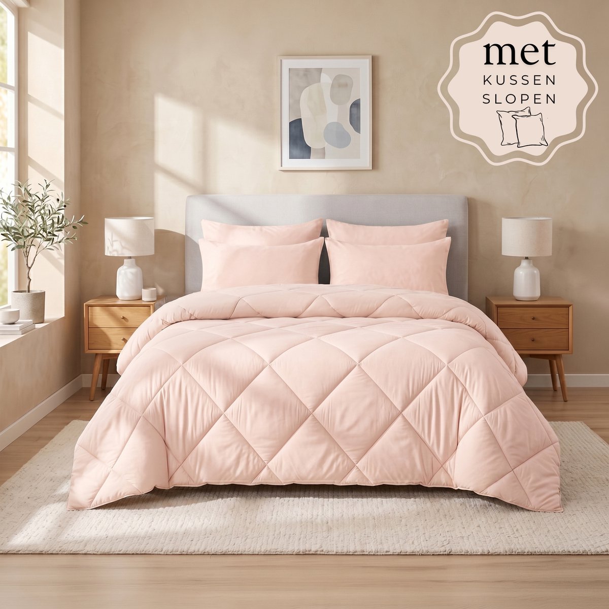 Sleep Comfy - Deluxe 2-in-1 Zomer Dekbed - 200x220 cm - Potpourri - met 2 Kussenslopen 60x70 cm - Dekbed zonder overtrek - Ademend & Anti Allergie - Hoesloos Dekbed - Stijl, Comfort en Innovatie voor Elke Dag & Nacht - Camping & In de Caravan