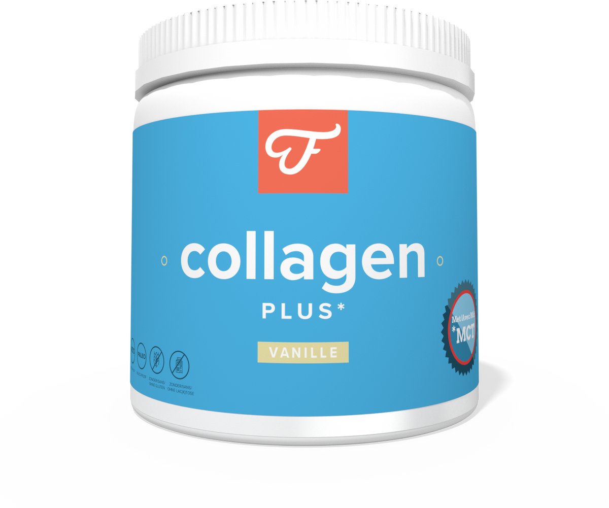 Bol.com Foodie Collageen Plus Vanille - 300g - Collageenpoeder - Vanillesmaak - Peptan® collageen - MCT-vetzuren - PalmFreeMCT™ ... aanbieding