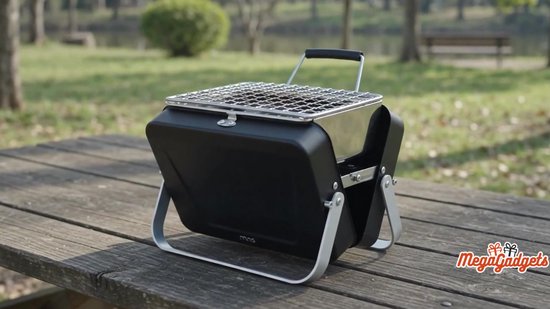 MikaMax World's Smallest Barbecue - Mini Travel Koffer BBQ van Staal met Houtskool Grill