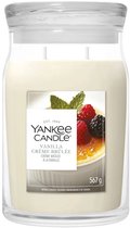 Yankee Candle - Vanilla Crème Brûlée Large Jar Geurkaars - 90 branduren - twee lonten