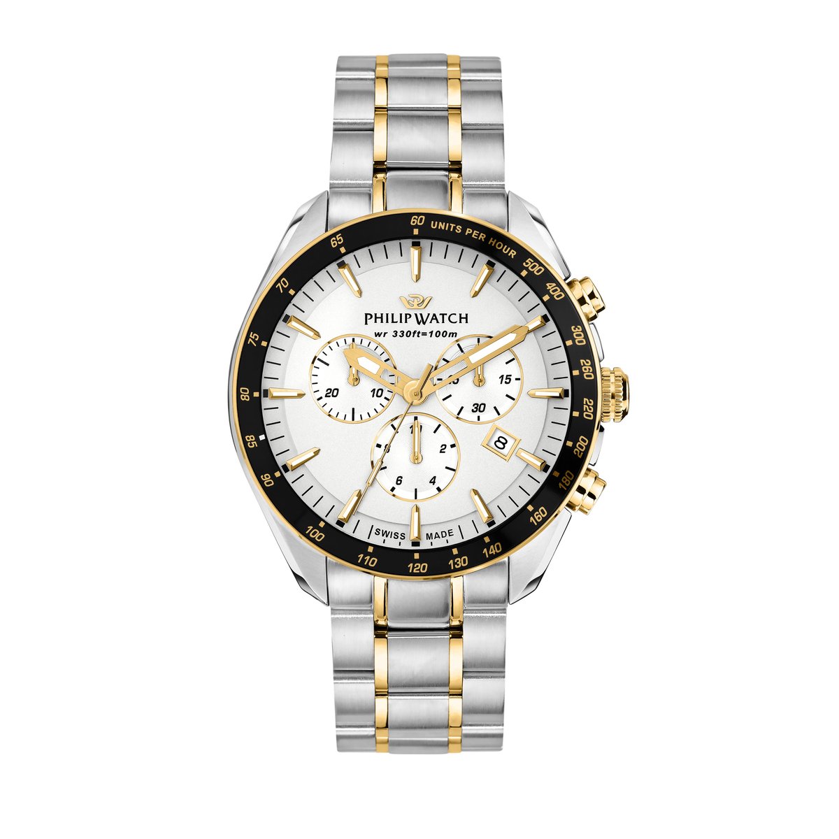 Philip Watch - Blaze Sport Men - R8273995016 - Chronograaf - Swiss Made - Herenhorloge - 42 MM - Zilver - Goud - Zwart - Roestvrij staal