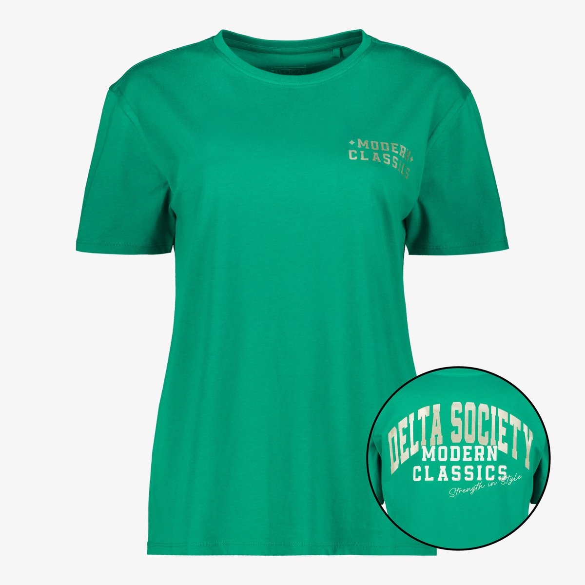 TwoDay dames T-shirt met backprint groen - Maat M