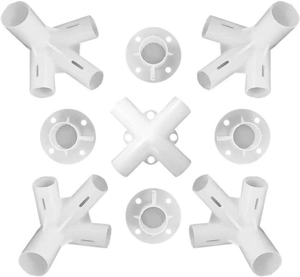 Vervangend koppelstuk voor gazebo - 4-wege PVC connecter