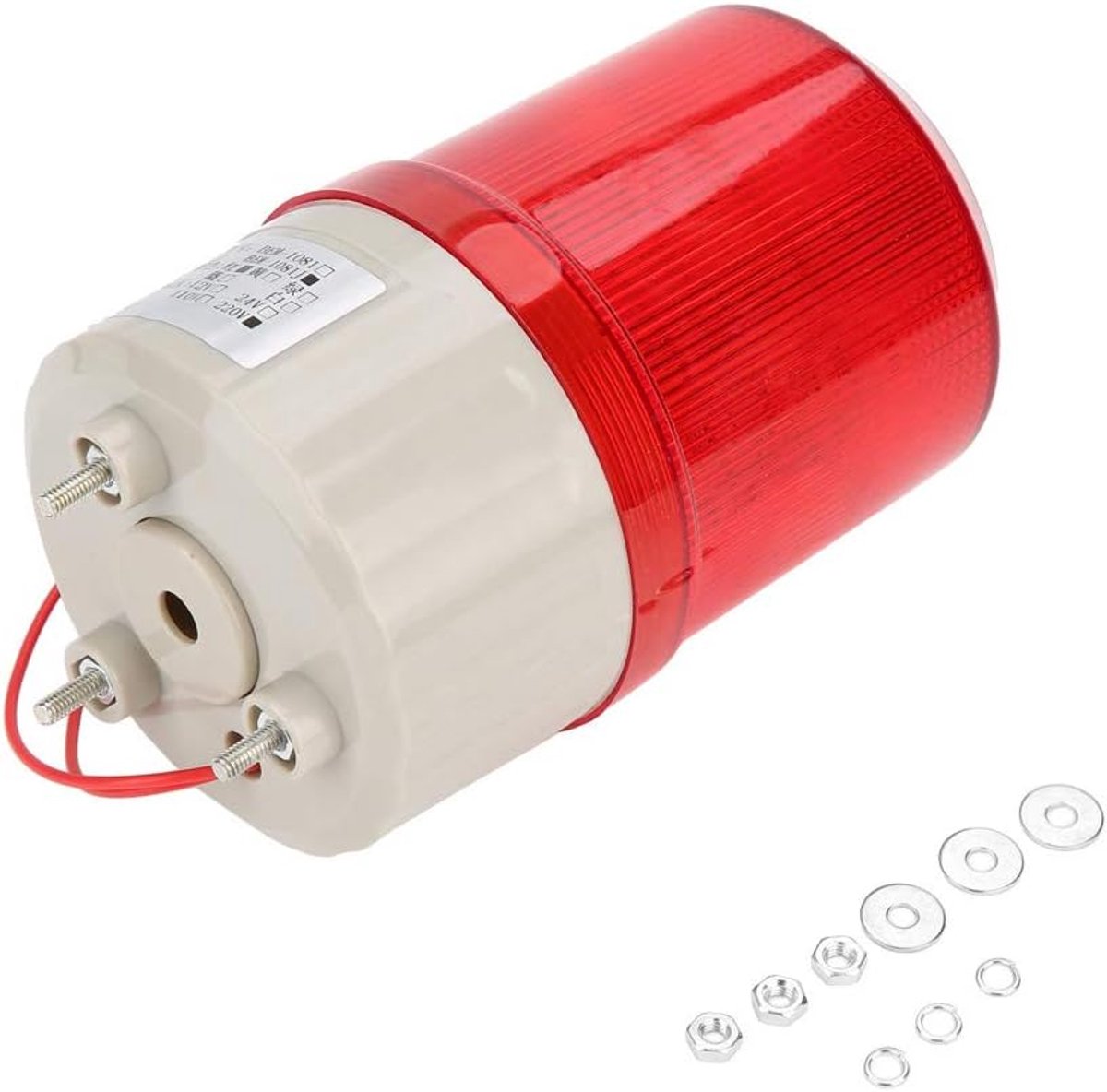 Mini Alarm Sirene - Akoestisch Signaal - Waarschuwing Geluid - Krachtig Metaal - 100 Decibel - Rood
