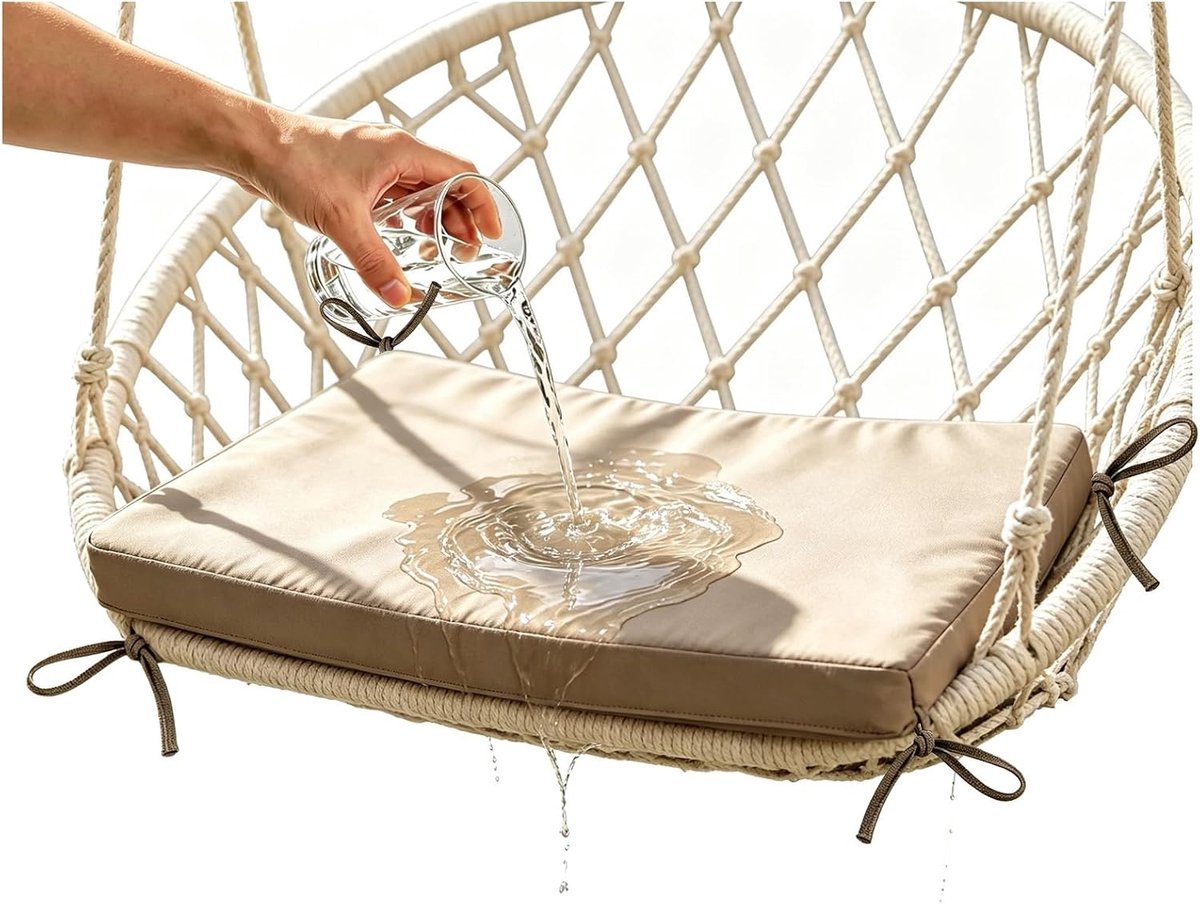 Tuinbank Kussen - Bankkussen Buiten - Comfortabel Zitten - Waterafstotend Polyester - 215x25 cm - Donkerbeige