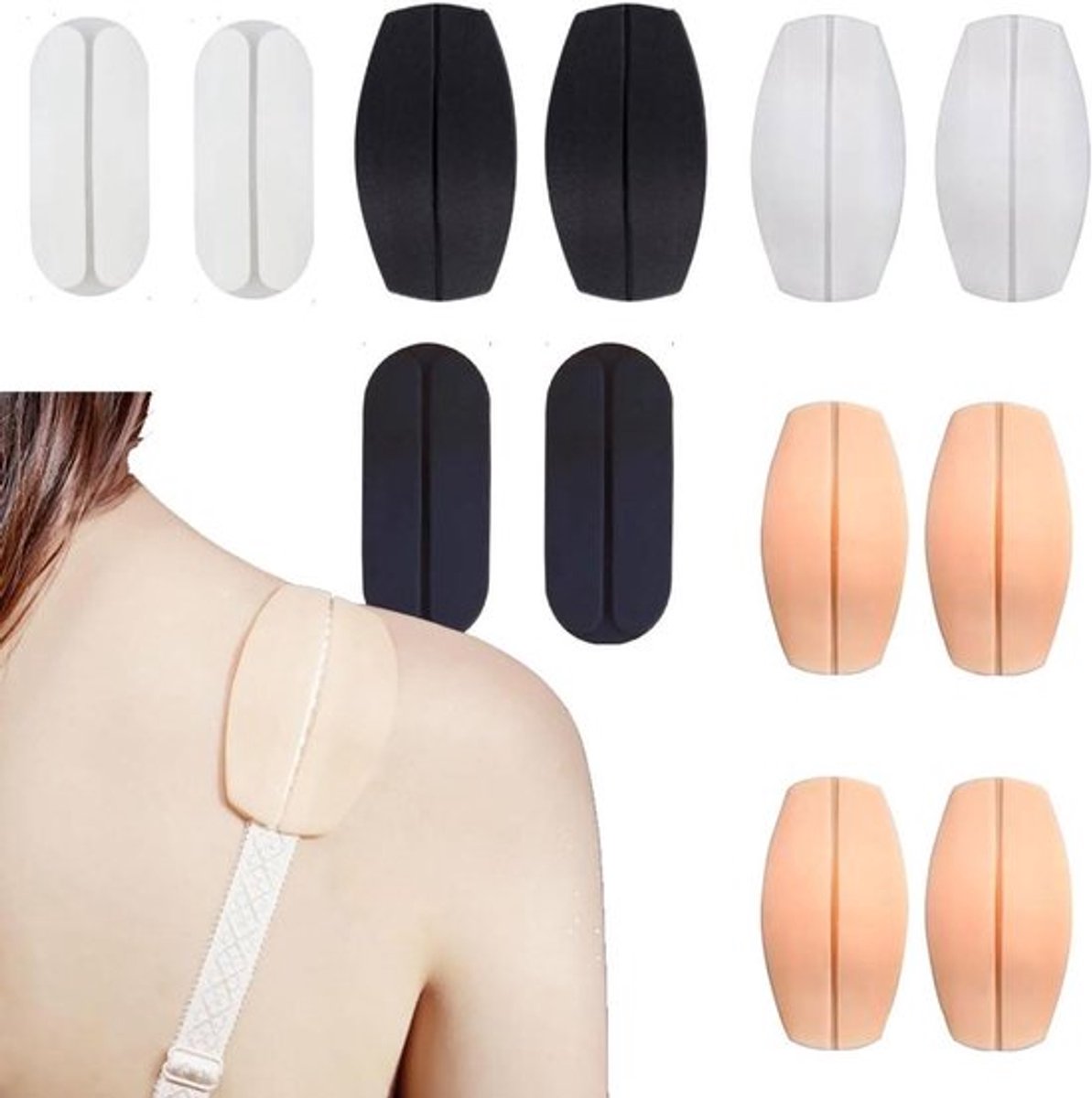 12 silicone shoulder cushions for bra straps - relief