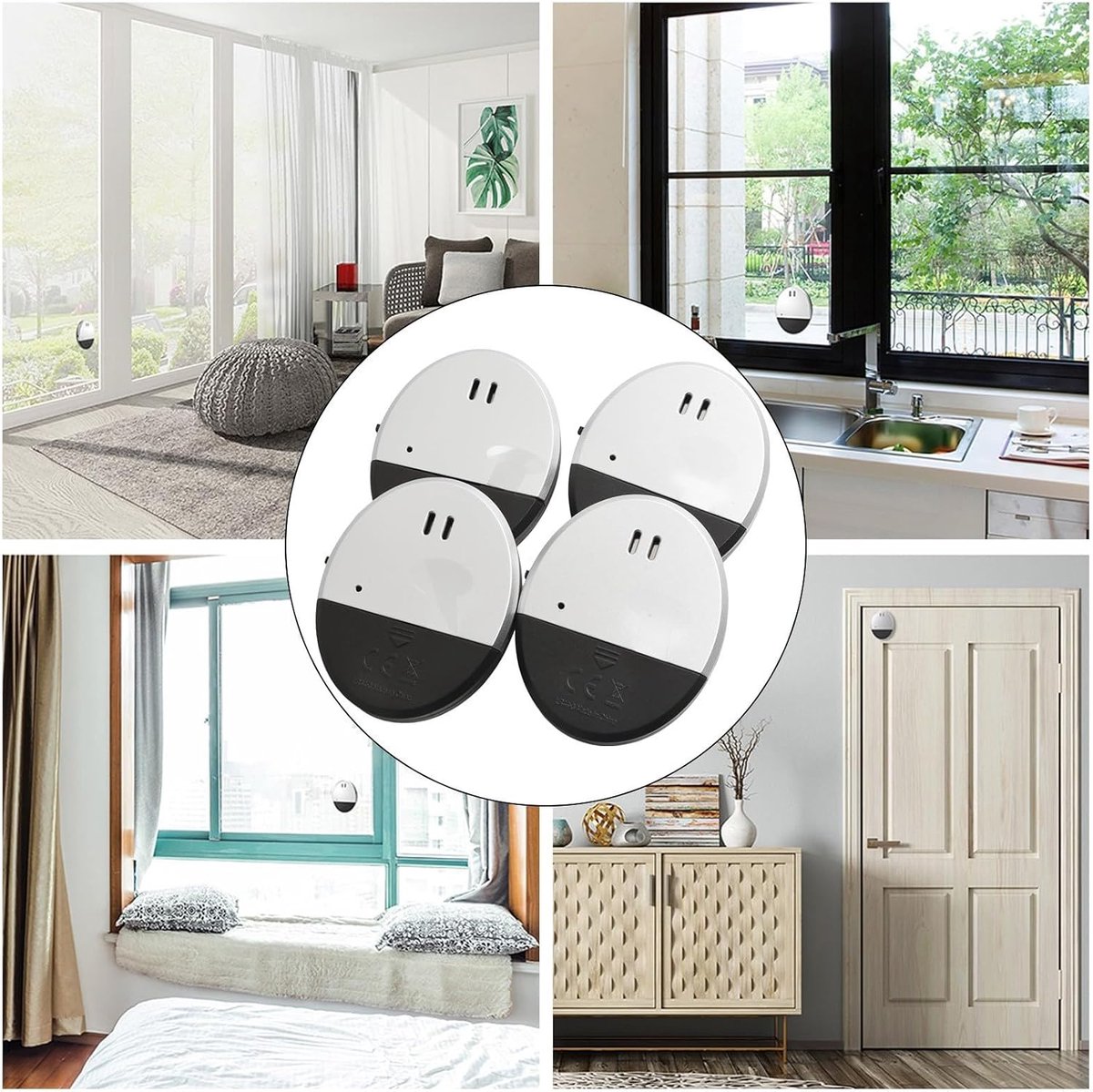 Raam Alarm Sensor - Glasbreuk Detector - Huis Beveiligen - 130dB Sirene - 2 Stuks - Zwart