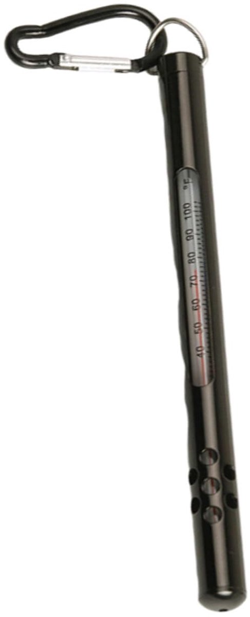 Vis Thermometer - Watermeter Meetinstrument - Outdoor Vissen - Metalen Behuizing - 15 Centimeter - Zwart