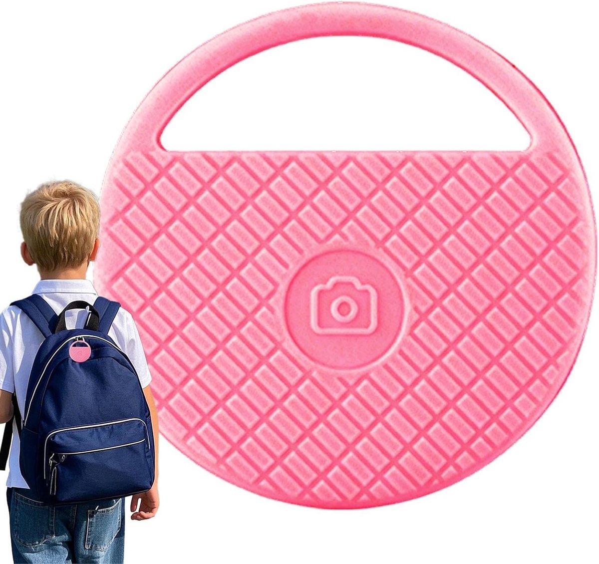 Tracker Tags - Objectzoeker Alarm - Spullen Terugvinden - Tweeweg Alarm - 3.8 x 3.8 cm - Wit Roze Blauw Zwart