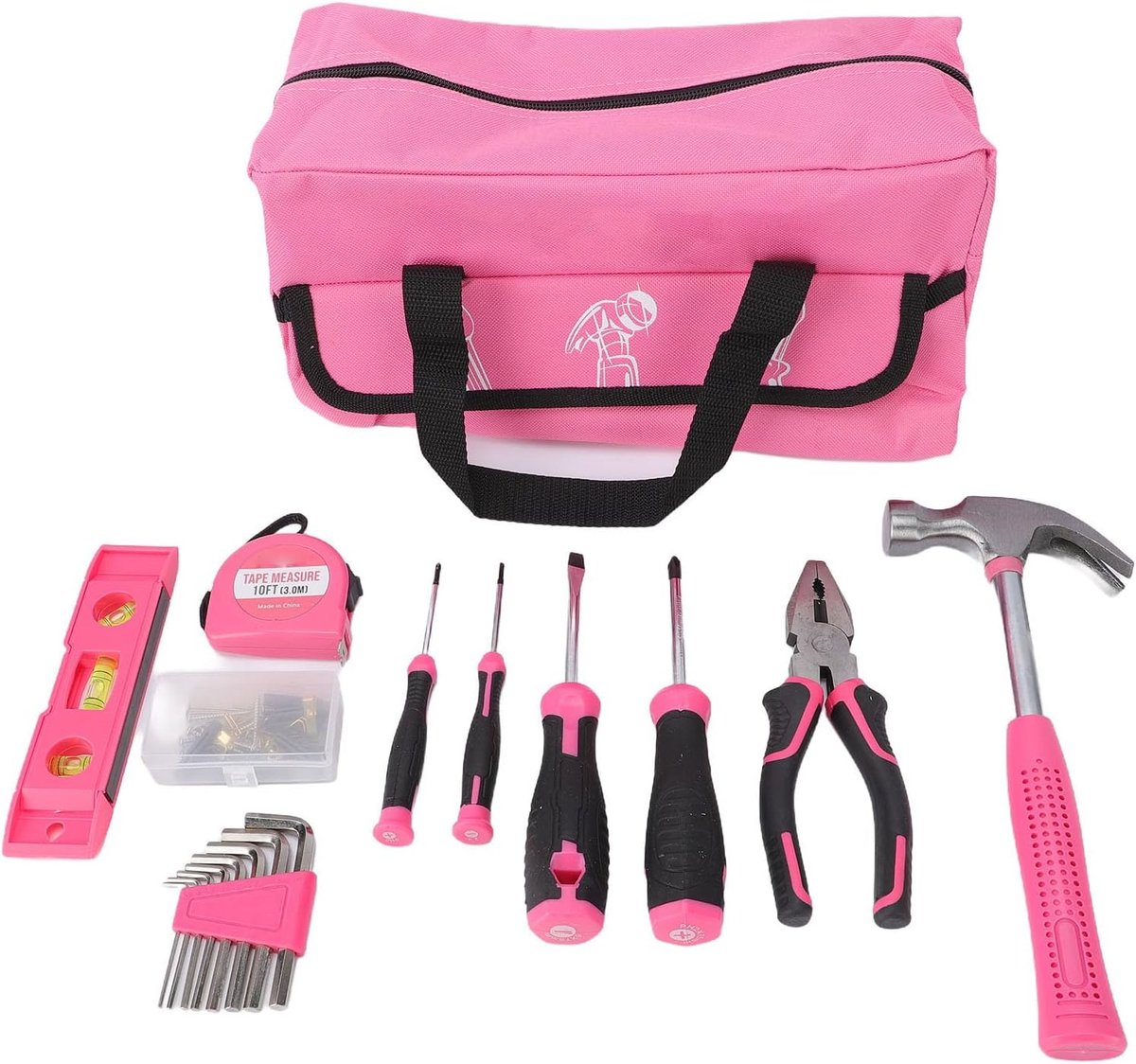 Roze Gereedschapsset - Reparatieset Vrouwen - Thuisreparatie - 18 Delig - Niet gespecificeerd - Roze