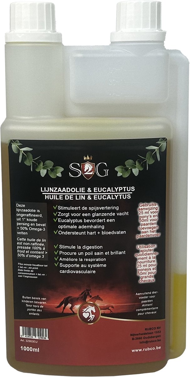 Lijnolie koude persing Eucalyptus 1000ml