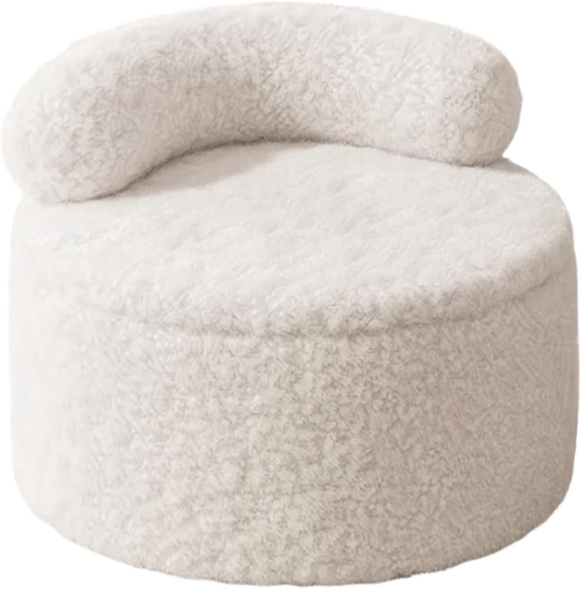 Voetkruk Ottomaanse - Poef met opbergruimte - Woonkamer comfort - Afneembaar deksel - 29.5D x 37.3B cm - Wit