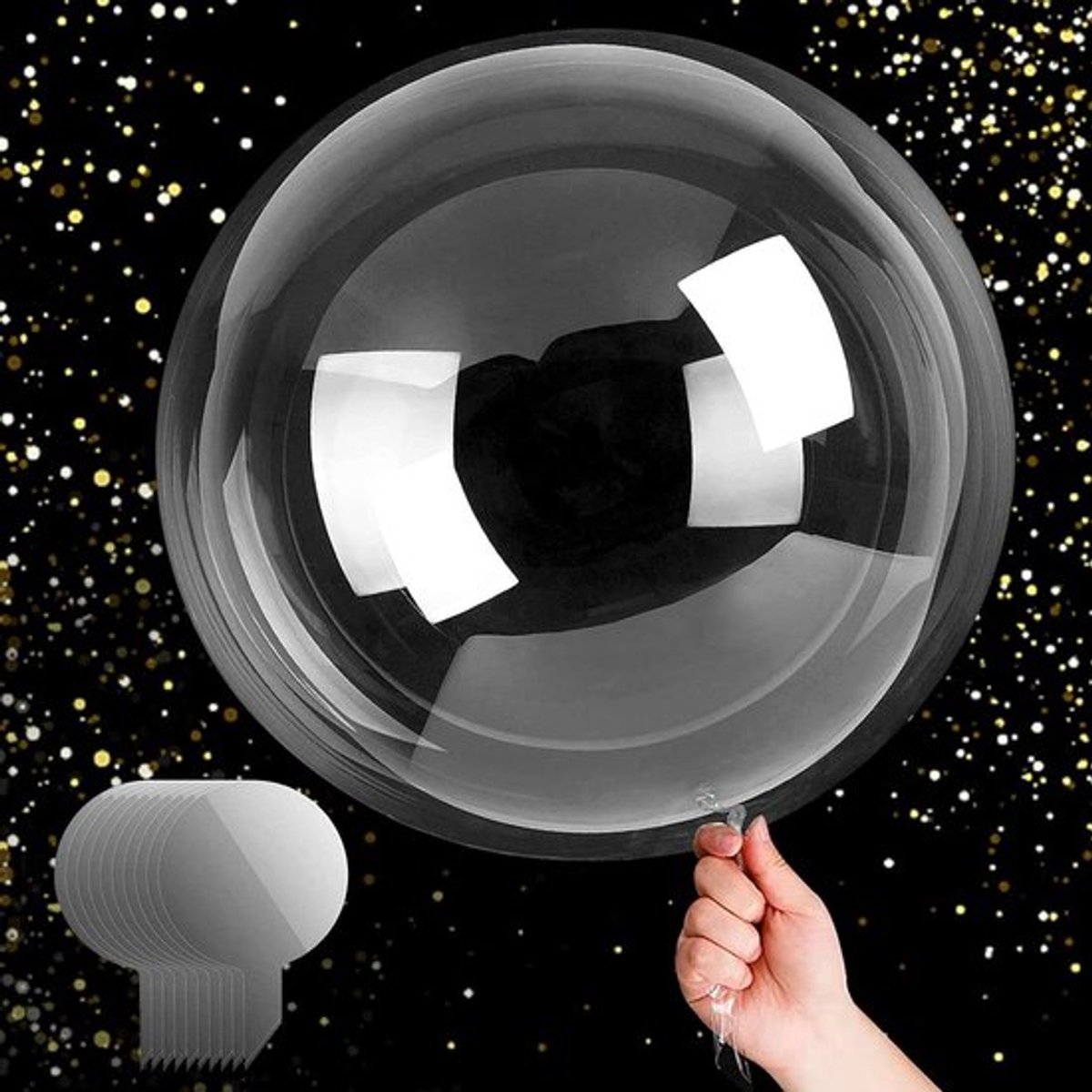 Pack van 8 Grote Transparante Ballonnen 50 cm - Allecto Plus