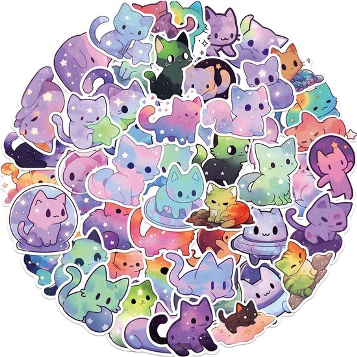 Inovra Plus - Set van 50 stickers - Stickers voor kattenliefhebbers