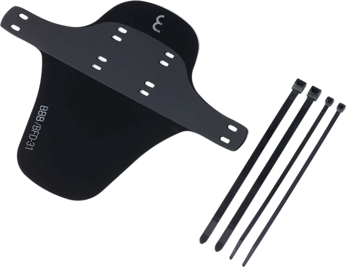 BBB Cycling FlexFender Spatbord Mountainbike - Ultralicht (38g) - Montage: Achter of Voorvork - Inclusief 4 kabelbinders - BFD-31