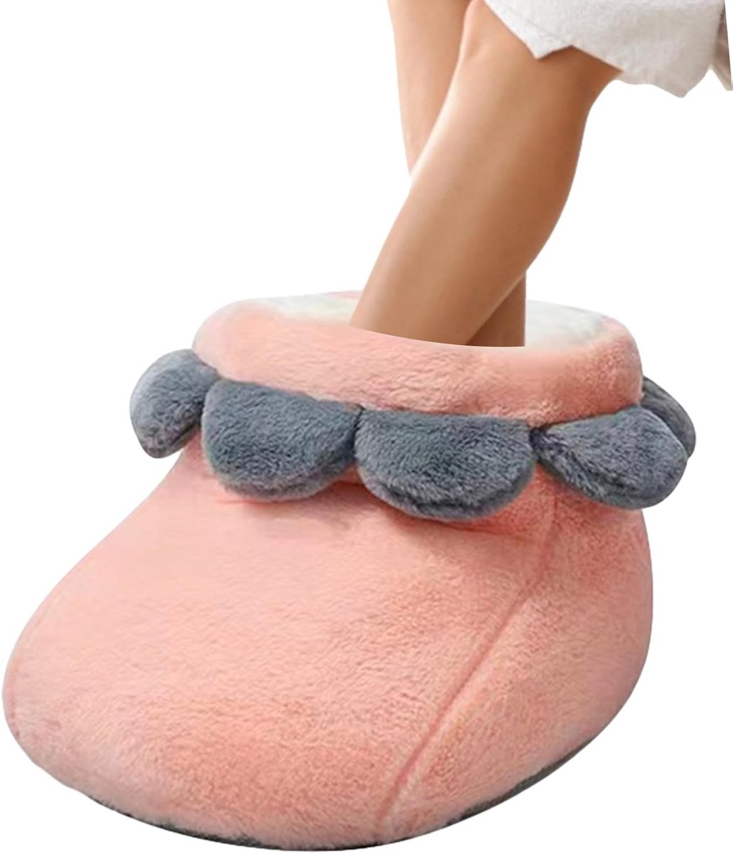 Elektrische Voetverwarmer - Verwarmde Pantoffels - Voeten Warm Houden - USB Oplaadbaar - 30x35x25 cm - Grijs