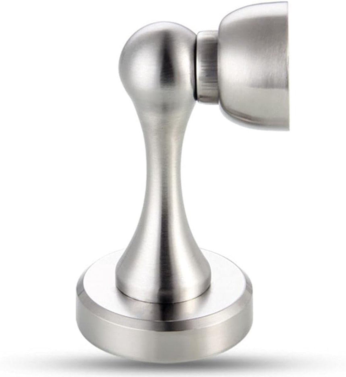 Deurstop - Deurvanger - Deuren Beschermen - Sterk Magnetisch - Wandmontage - Geborsteld Nikkel