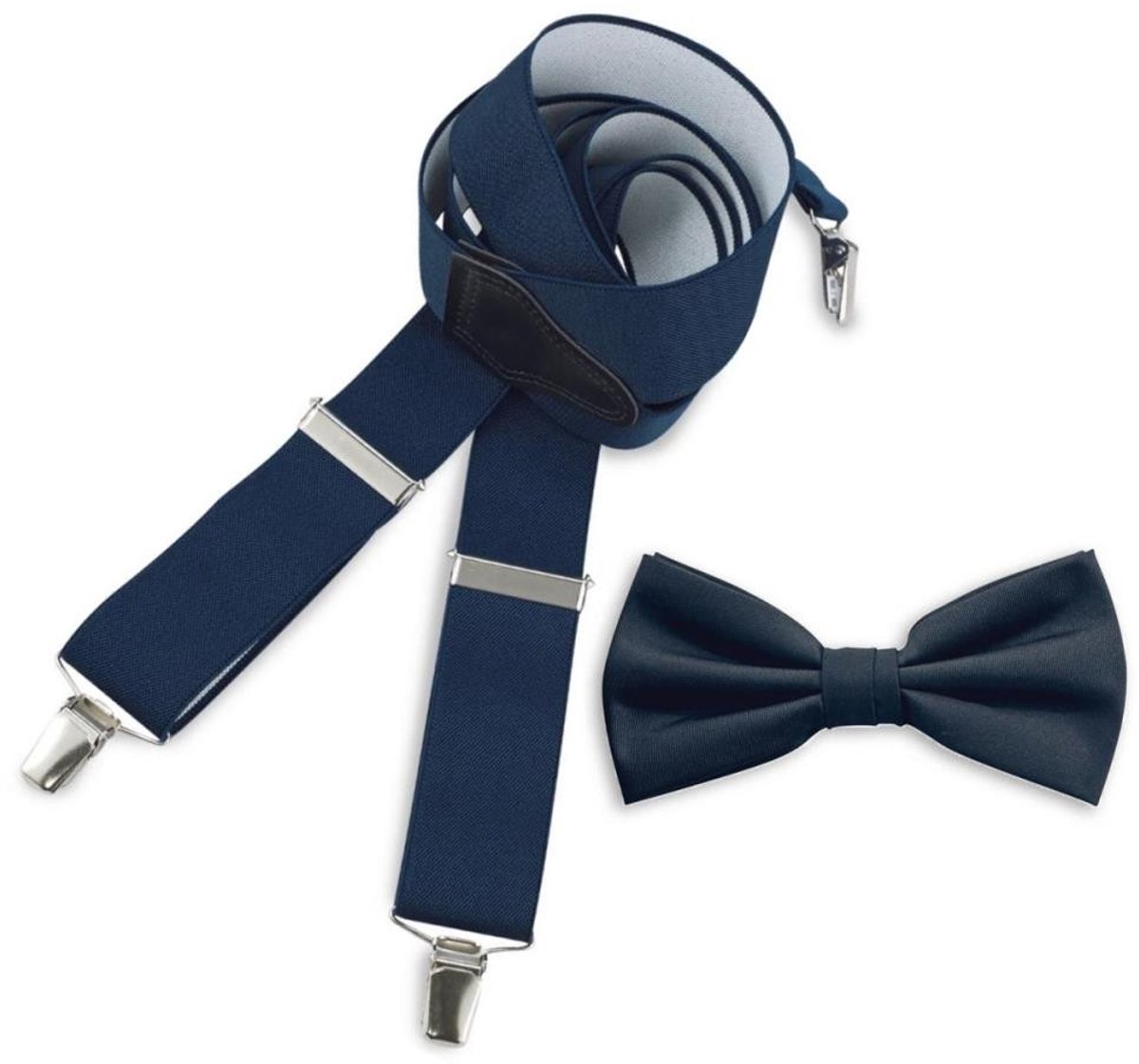Baxter & Bow - Bretels & Vlinderdas Set Heren Navy – Brede bretels met vlinderdas - marineblauw