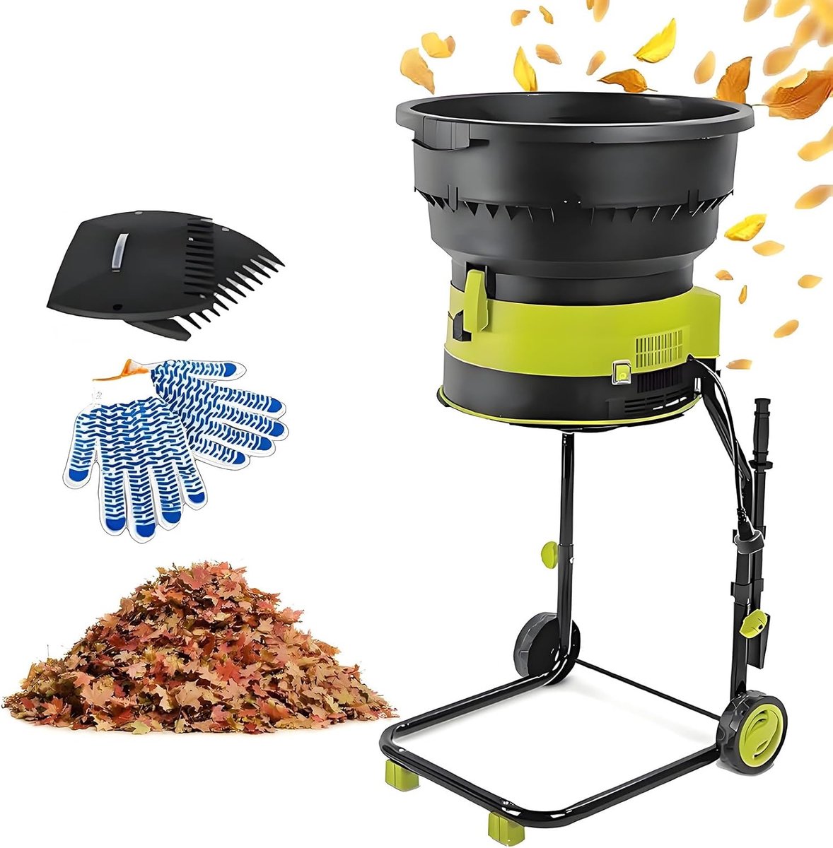 Elektrische Bladmulcher - Composthakselaar Tuin - Tuinafval Verwerken - Mesloze Technologie - 2500 Watt - Zwart