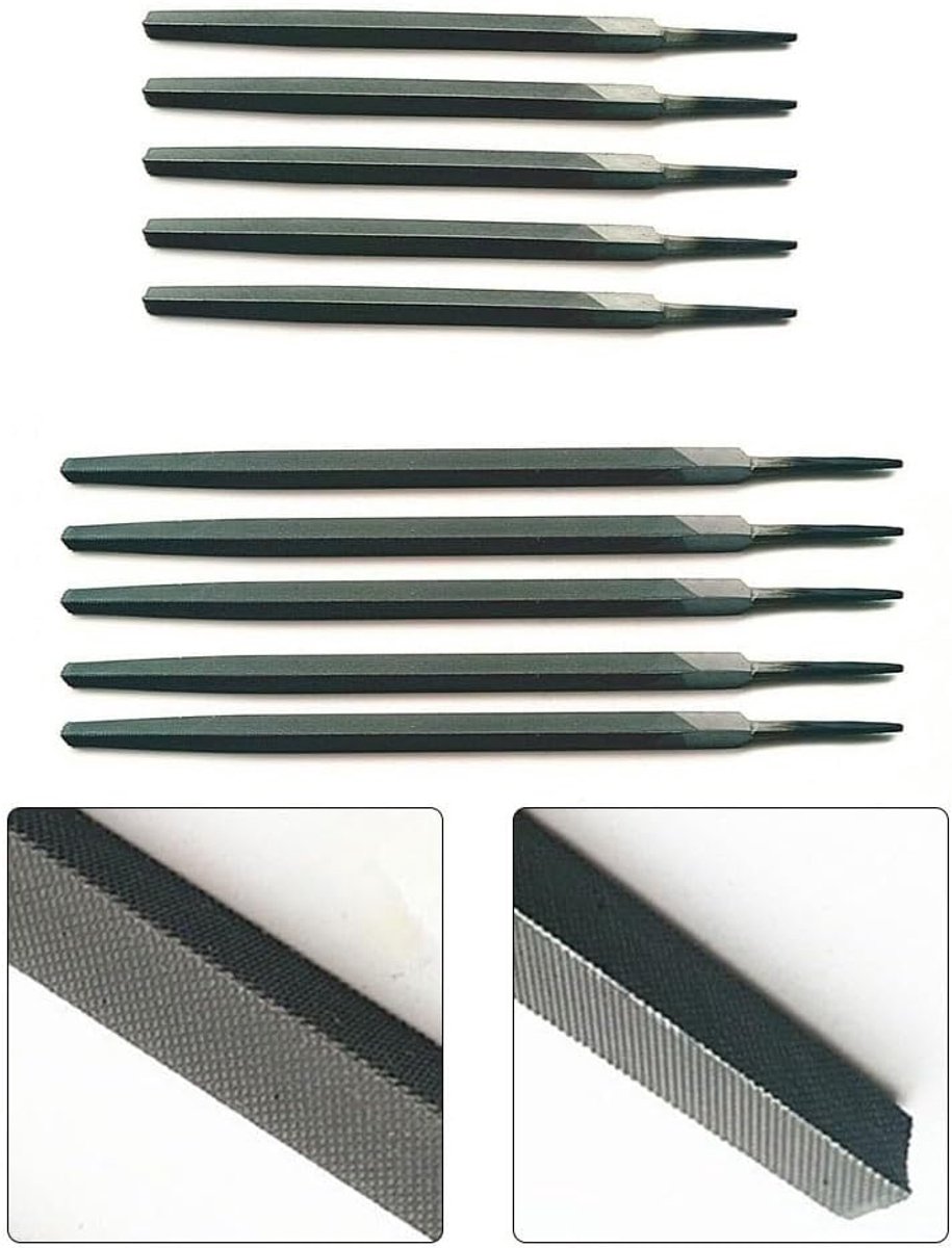 Driehoekse Vijlen - Metaalvijlen Houtvijlen - Precisie Slijpen - Set van 5 stuks - 12.7 cm - Metaalkleur