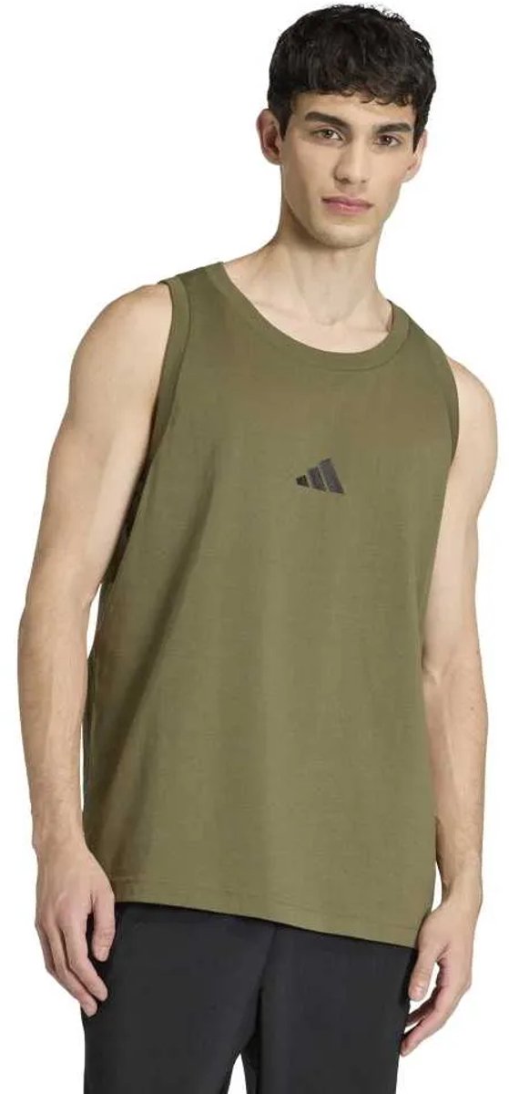 Adidas Essentials Small Logo Mouwloos T-shirt S Man Zwart