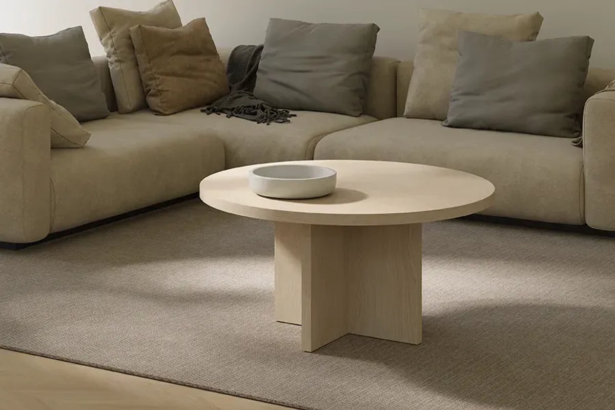 Woonenzo Ravello - Salontafel - Rond - Licht Eiken - Hout look - Scandinavisch - Modern