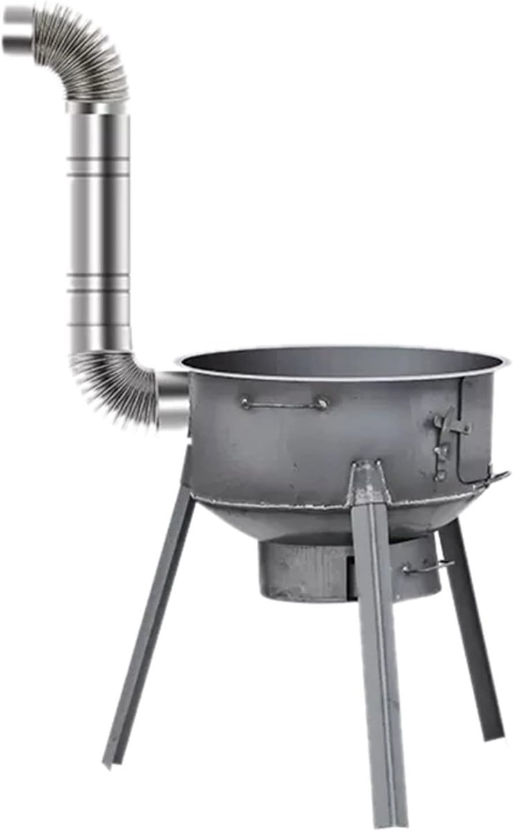 Buitenhaard - Vuurkorf - Terrasverwarming - Verwijderbare grondpot - 58cm dik - Zwart