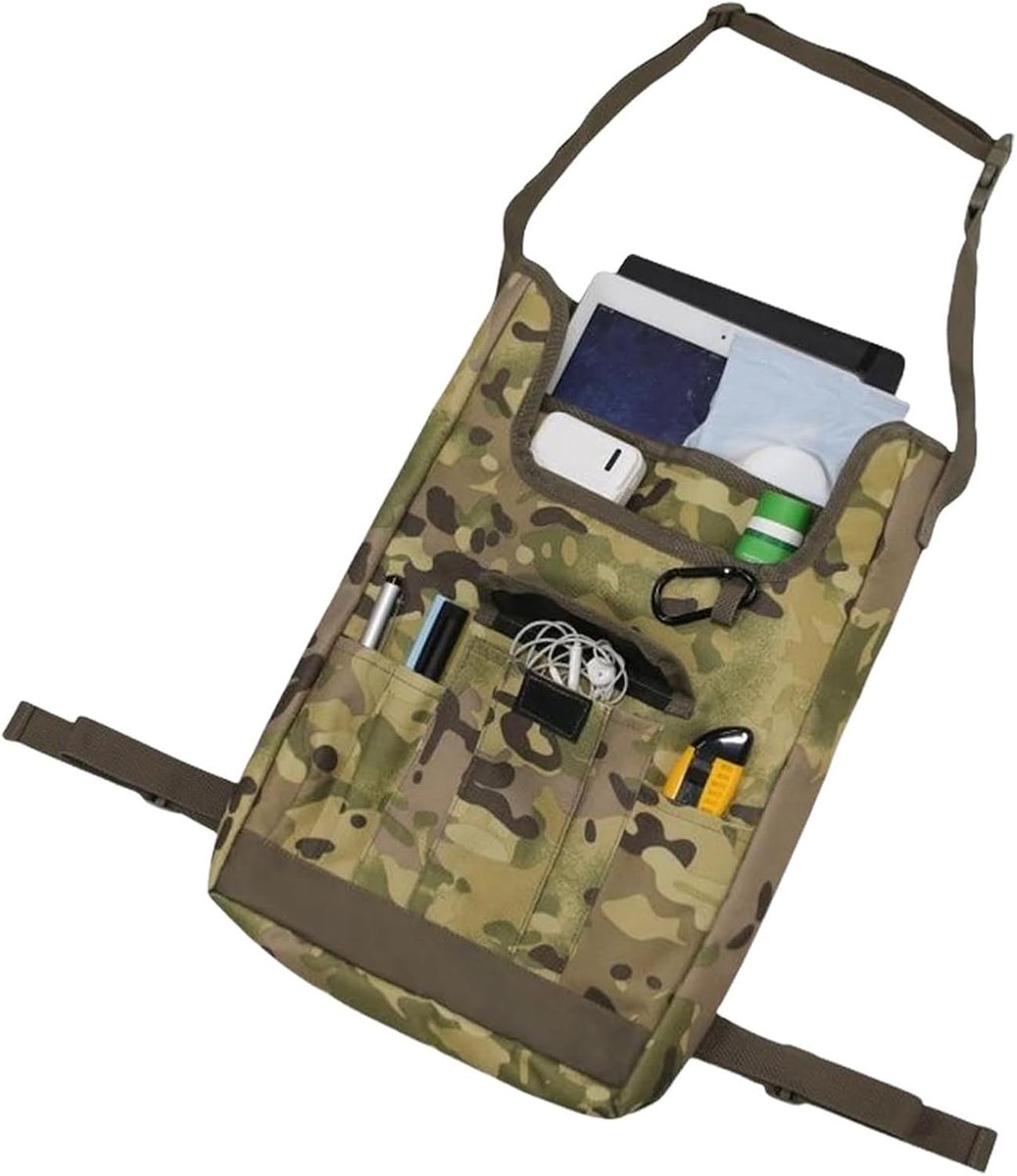 Auto Organizer - Achterbank Opberger - Reisbenodigdheden Opslag - Vloeistofdicht Ontwerp - 6.3 x 24.7 x 6.3 cm - Camouflage