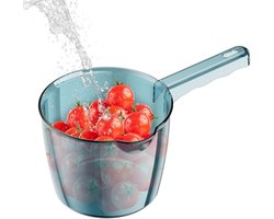 Bademmer Transparant - Waterlepel Keuken - Groenten Wassen - Eendelig Gietproces - 24 cm Lengte - Blauw