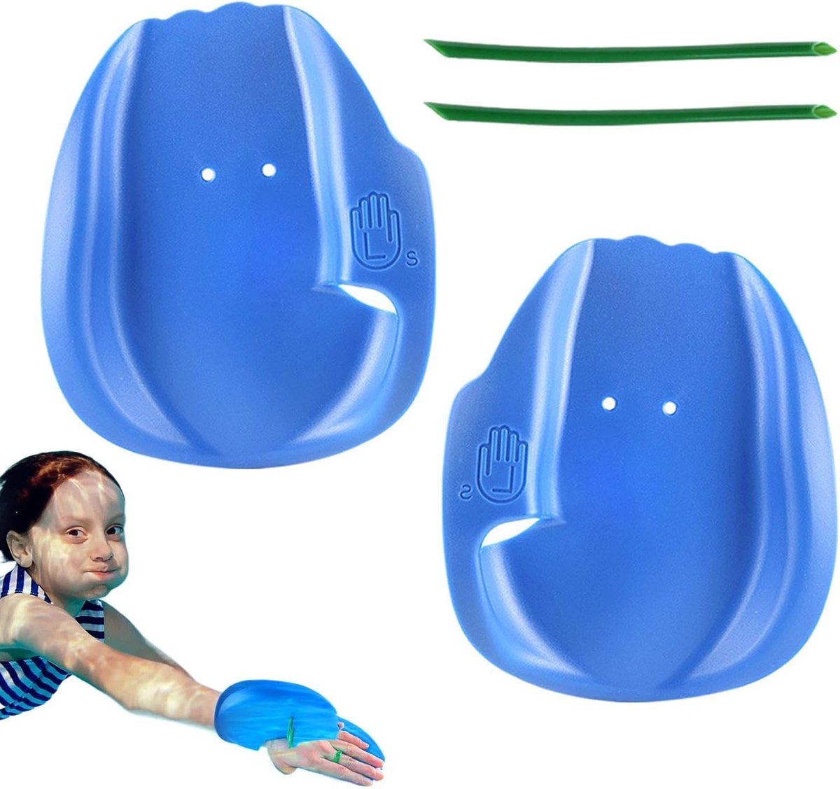 Zwemtrainingsschijven - Zwembandjes - Bovenlichaam Trainen - Ergonomisch Ontwerp - 16 x 13.5 cm - Blauw