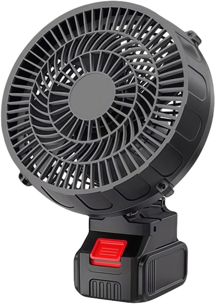 Oplaadbare Ventilator - Draagbare Fan - Kamperen en Reizen - Stille Borstelmotor - 27.5cm Hoog - Zwart