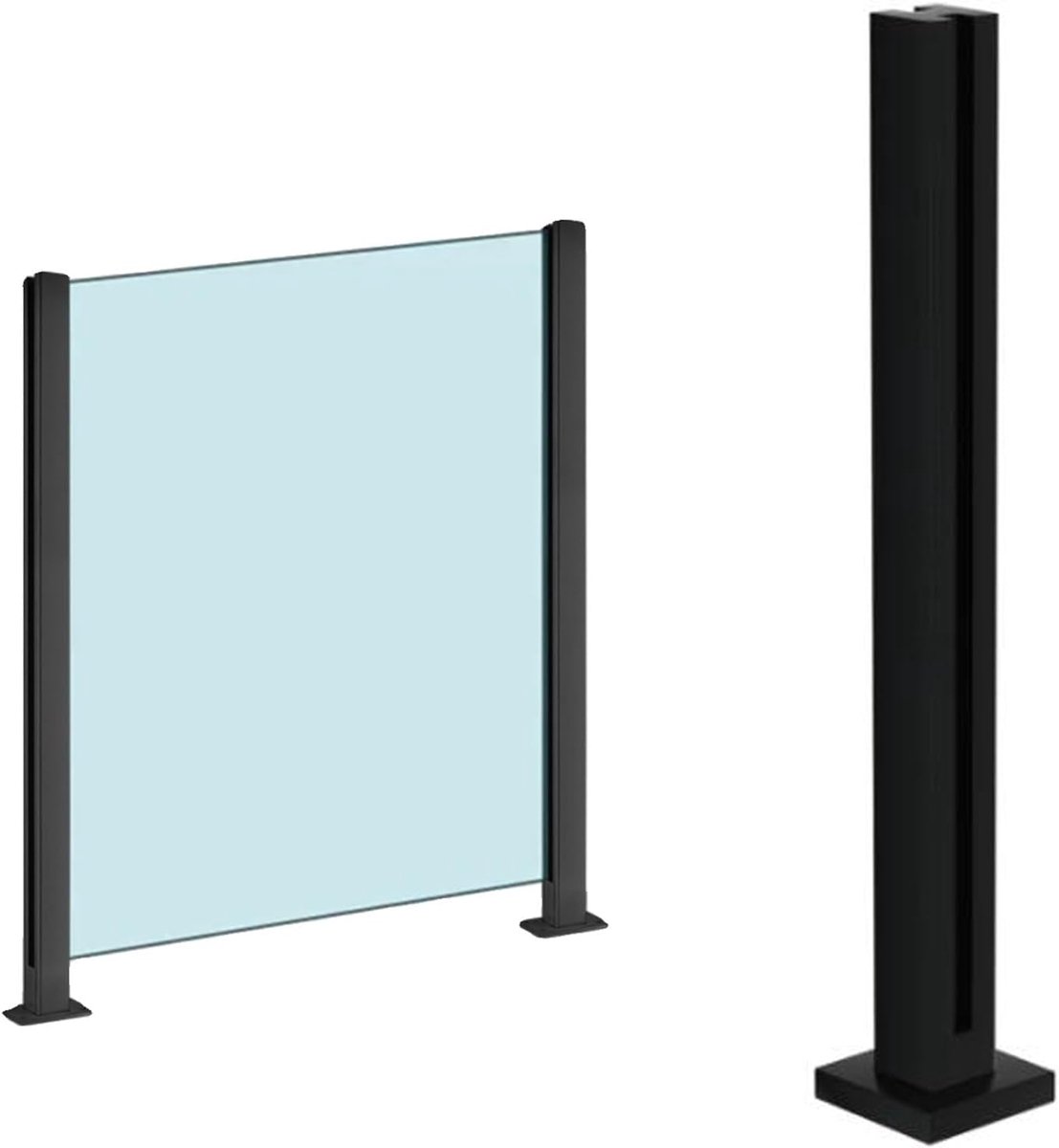 Leuningpalen Set - Balustrade Ondersteuning - Veilige Afscheiding - Roestvrij Staal 304 - 60 cm Hoog - Zilverkleurig