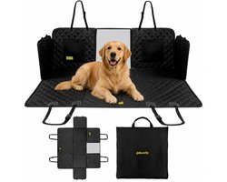Peluvio Elda Hondendeken Auto Achterbank – Verstevigd Platform – Autohoes Hond – 360° Bescherming – Waterbestendig – Gaasvenster – Veiligheidsgordel – Wasbaar – Incl. Draagtas
