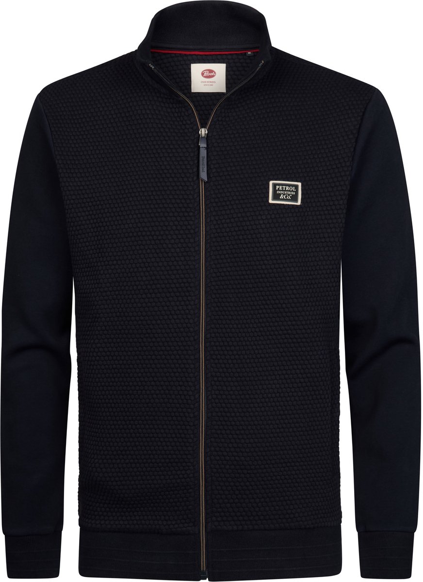 Petrol Industries - Heren Sweater met hoge kraag en ritssluiting ironcrest - Blauw - Maat XXXL