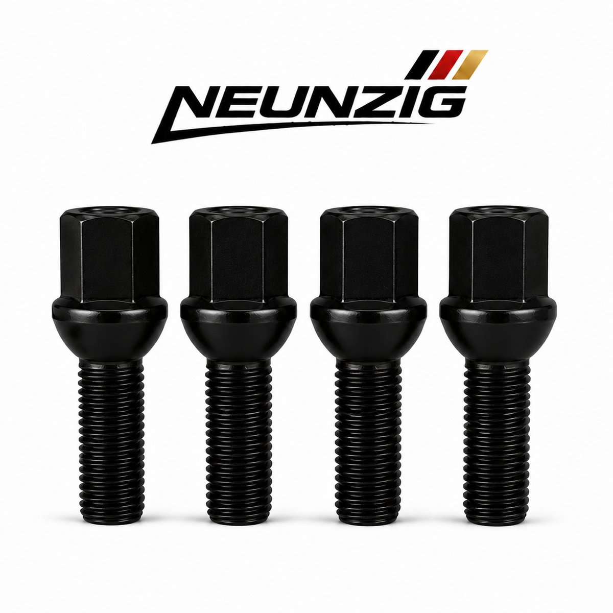 Neunzig Wielbouten M12x1,5 Zwart Bolconisch 45 mm (69 mm) - Set van 4