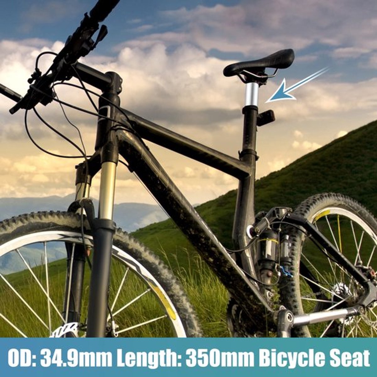 OmGoods - Fiets Zadelpen 34.9x350mm - Dailygoody - Aluminium