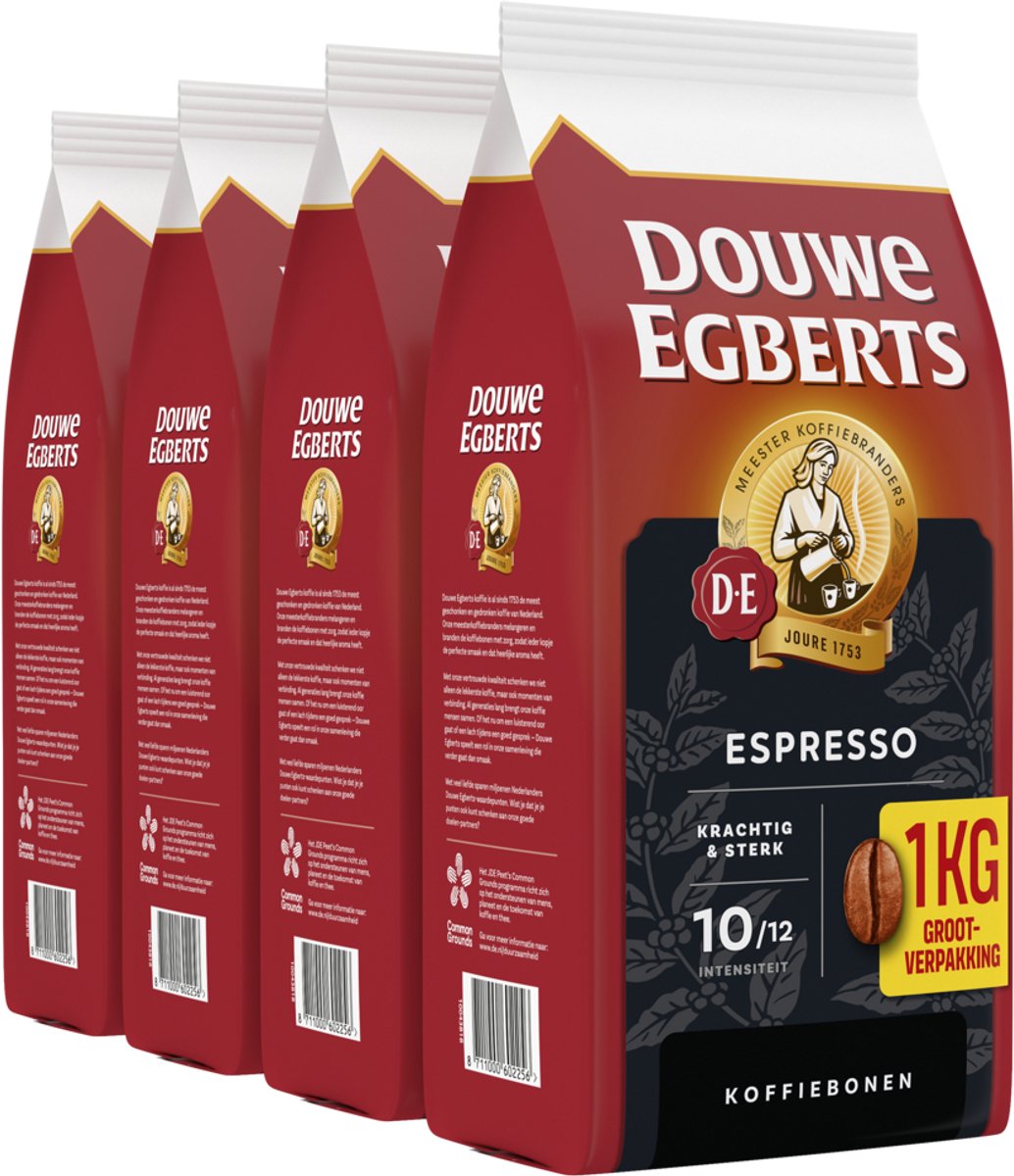 Douwe Egberts espresso koffiebonen - 4 x 1kg