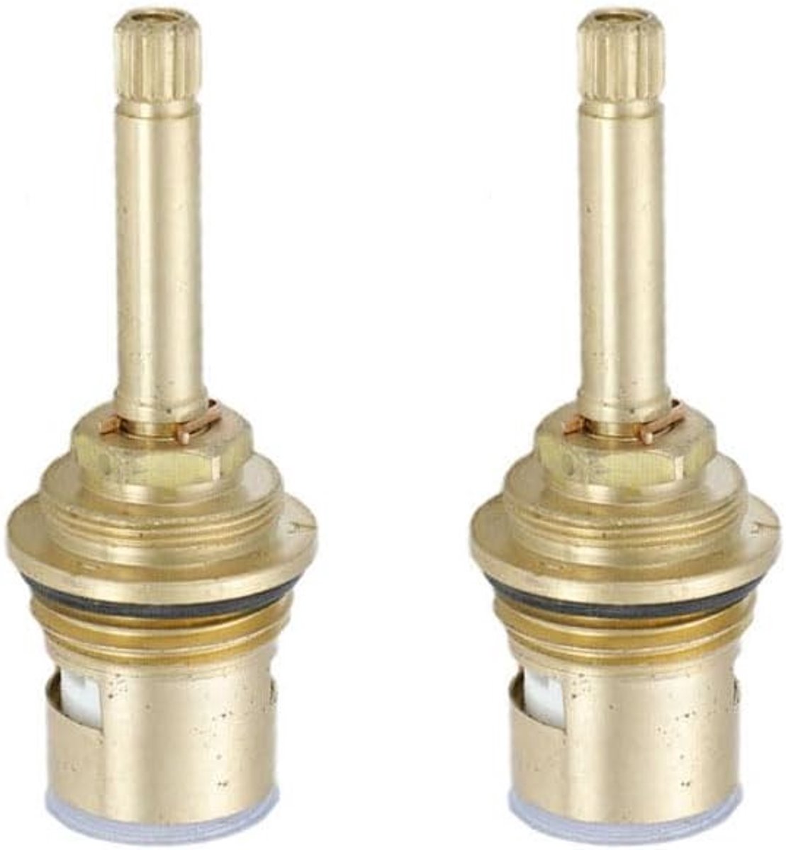 Vervangingsonderdelen voor Keuken- en Badkamerkranen - 2 Stuks 3/4 inch Messing Tapcartridge met Schijf voor Onderhoud en Reparatie (76mm)