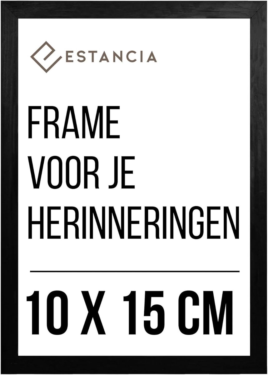 Fotolijst - Zwart Hout - Onbreekbaar Plexiglas - Compact 10x15 cm - Voor Foto's en Herinneringen
