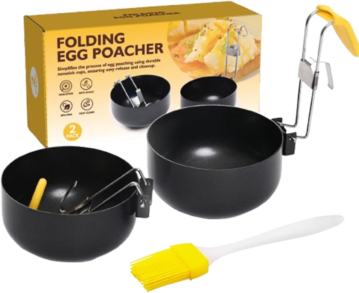 Eierkoker Set Eiervormer Pan Ontbijt Maken Antiaanbaklaag 148 cm Zwart