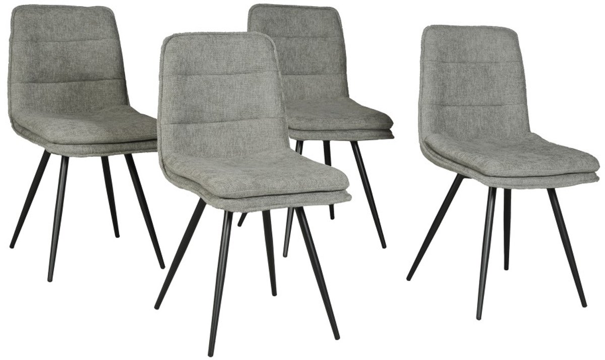 Set van 4 AURA eetkamerstoelen / Lichtgrijs