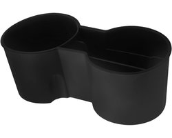 Auto Bekerhouder - Inzetstuk Organizer - Auto Interieur - Dubbele Bekersleuven - 18.5 cm - Zwart