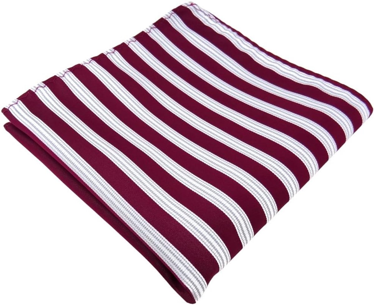 Zakdoek - Pochet - Accessoire - Gestreept patroon - 31.6 x 1.8 cm - Wijnrood